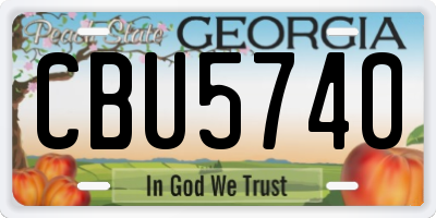 GA license plate CBU5740