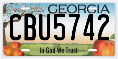 GA license plate CBU5742