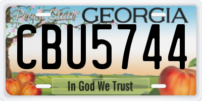 GA license plate CBU5744