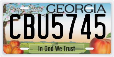 GA license plate CBU5745