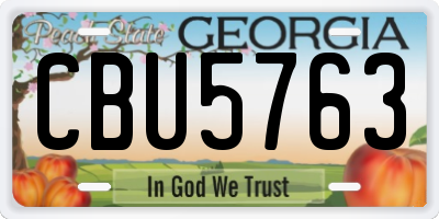 GA license plate CBU5763