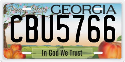 GA license plate CBU5766