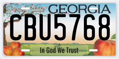 GA license plate CBU5768