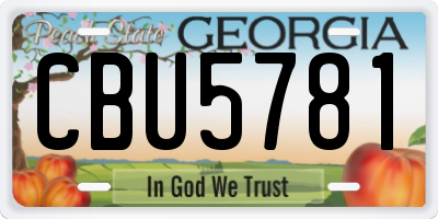 GA license plate CBU5781