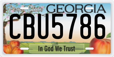 GA license plate CBU5786