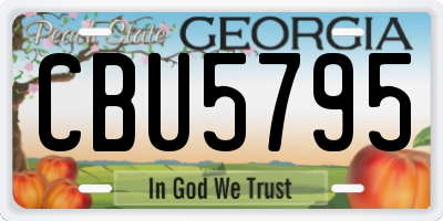 GA license plate CBU5795