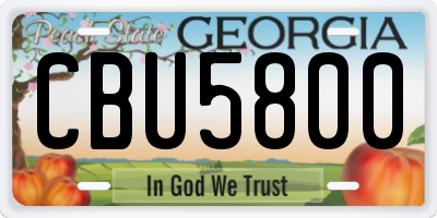 GA license plate CBU5800