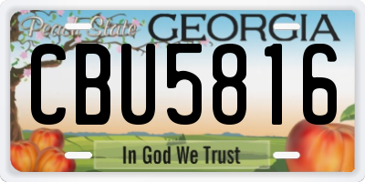 GA license plate CBU5816