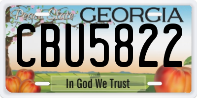 GA license plate CBU5822