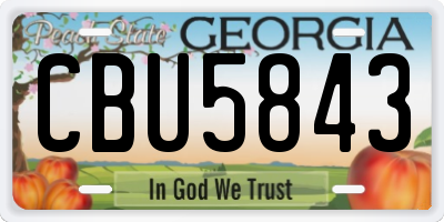 GA license plate CBU5843