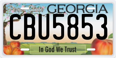 GA license plate CBU5853