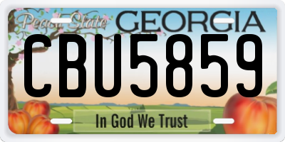 GA license plate CBU5859