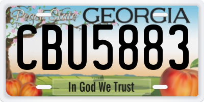 GA license plate CBU5883