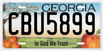 GA license plate CBU5899