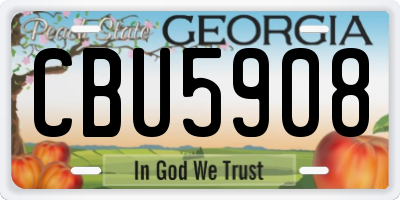 GA license plate CBU5908