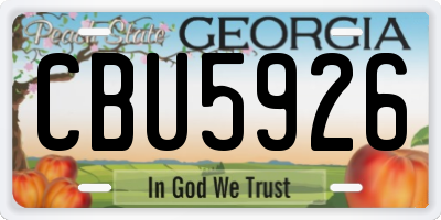 GA license plate CBU5926