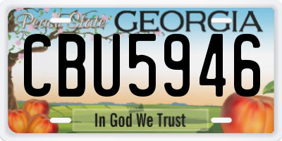 GA license plate CBU5946