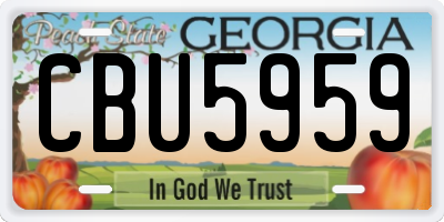 GA license plate CBU5959