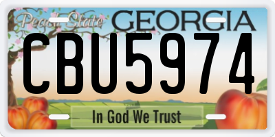 GA license plate CBU5974