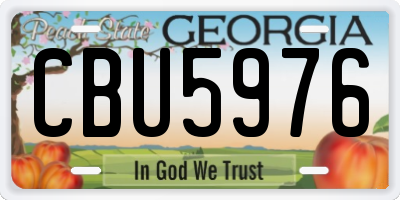 GA license plate CBU5976