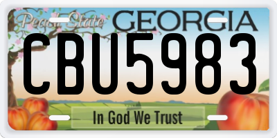GA license plate CBU5983