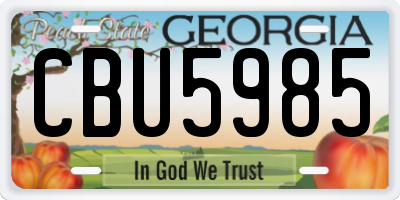GA license plate CBU5985