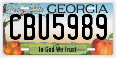 GA license plate CBU5989