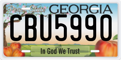 GA license plate CBU5990