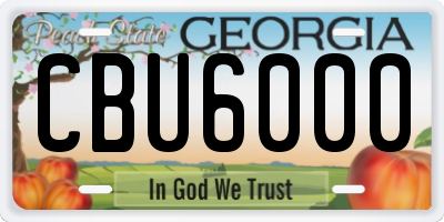 GA license plate CBU6000