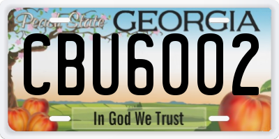 GA license plate CBU6002