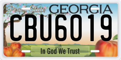 GA license plate CBU6019