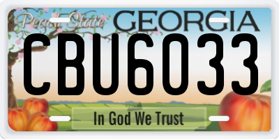 GA license plate CBU6033