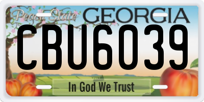 GA license plate CBU6039