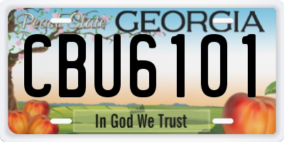 GA license plate CBU6101