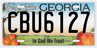 GA license plate CBU6127