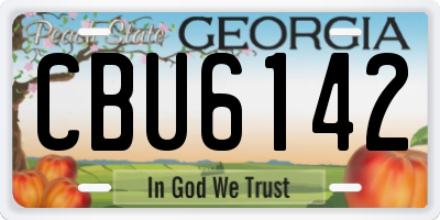 GA license plate CBU6142