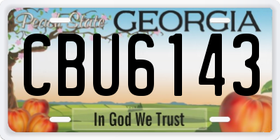 GA license plate CBU6143