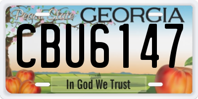 GA license plate CBU6147