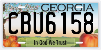 GA license plate CBU6158