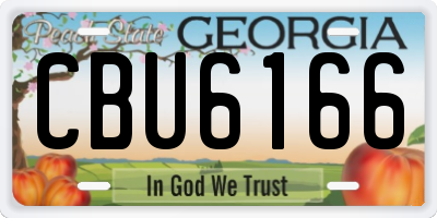 GA license plate CBU6166