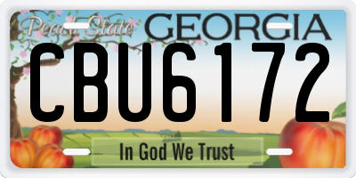 GA license plate CBU6172