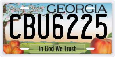 GA license plate CBU6225