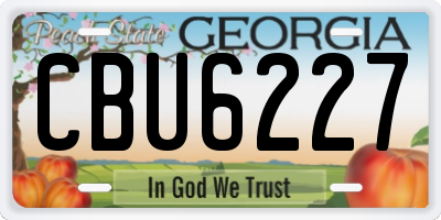 GA license plate CBU6227