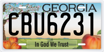 GA license plate CBU6231