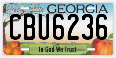 GA license plate CBU6236