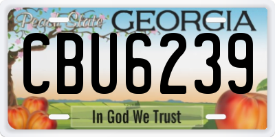 GA license plate CBU6239
