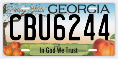 GA license plate CBU6244