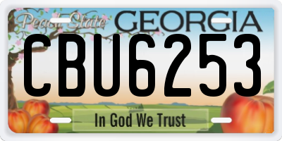 GA license plate CBU6253