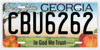 GA license plate CBU6262