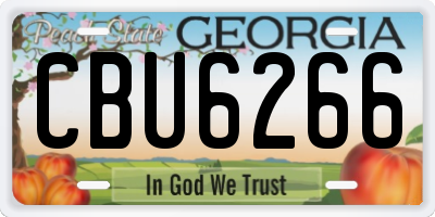 GA license plate CBU6266